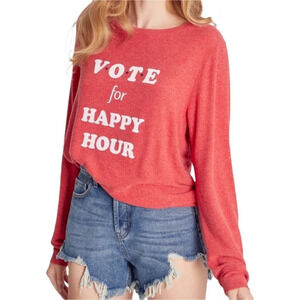 Wildfox Vote For Happy Hour Baggy Beach Jumper